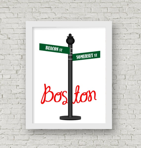 Wedding Gift Boston Wall Sign Fenway Boston MA Sign Closing Gift City and Town Sign Wood Sign Housewarming Gift Fenway Sign