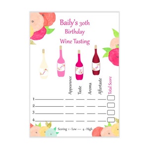 Aangepaste wijnproeverij scorekaart, wijnproeverij Zoom Bachelorette, wijnproeverijen, Zoom-feesten, wijnhuizen of thuisvermaak. Digitale PDF