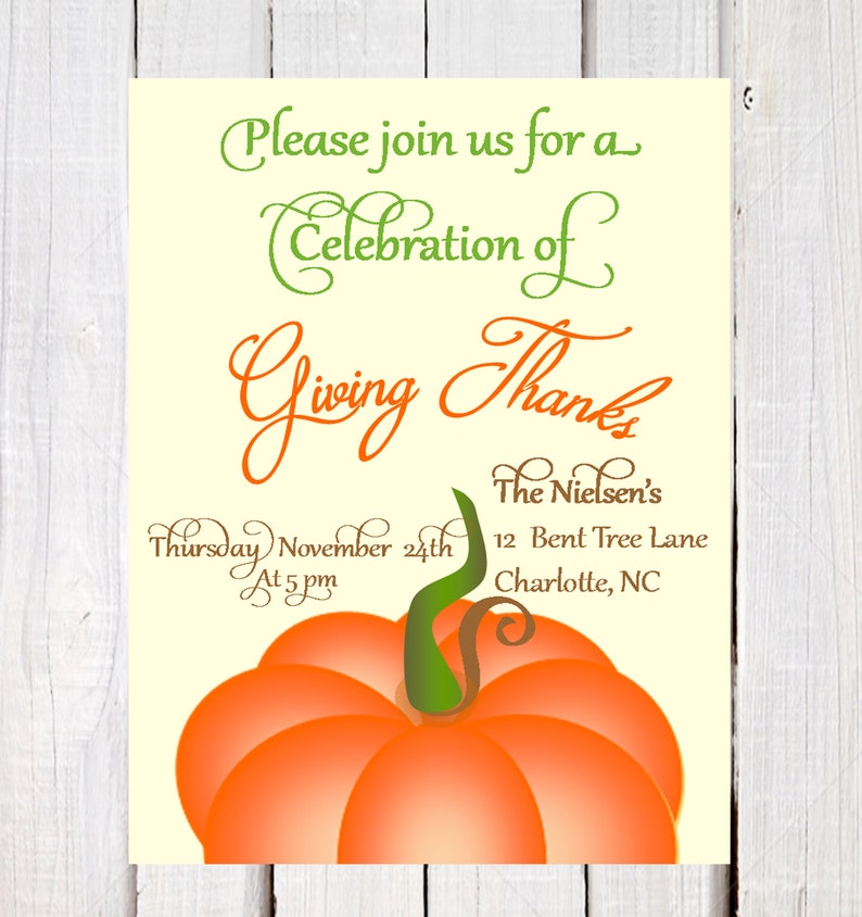 Thanksgiving Invitation Thanksgiving Day Invitations Etsy UK
