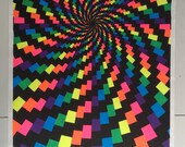 1972 Funky Enterprises Electric Rainbow Black Light Poster Psychedelic Weed Hippie LSD