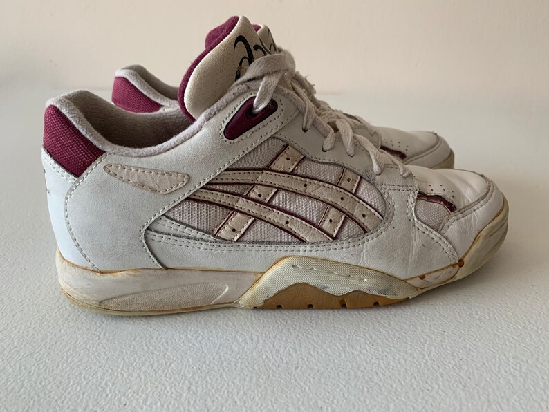 Asics Volleyball Court Shoes White Magenta Pink 90s 7.5 Etsy
