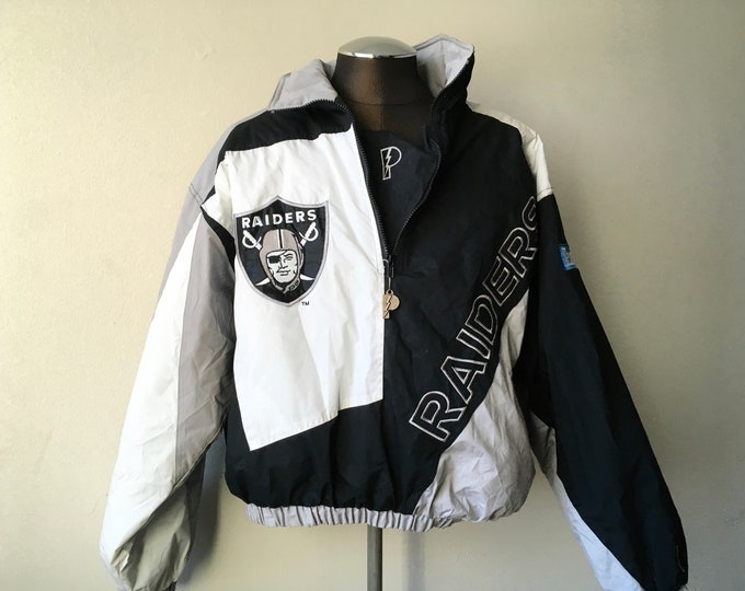 Pro Player Oakland Raiders Jacket Black White Grey NFL XL 90s - Etsy