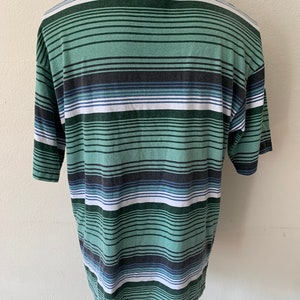 Guts Striped Skate T Shirt 90s Rare Large Green image 2