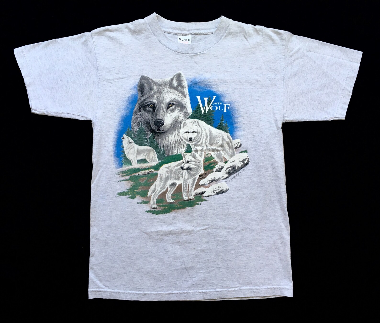 White Wolf T Shirt Murina 100% Cotton Medium Made in USA 1994 - Etsy Israel