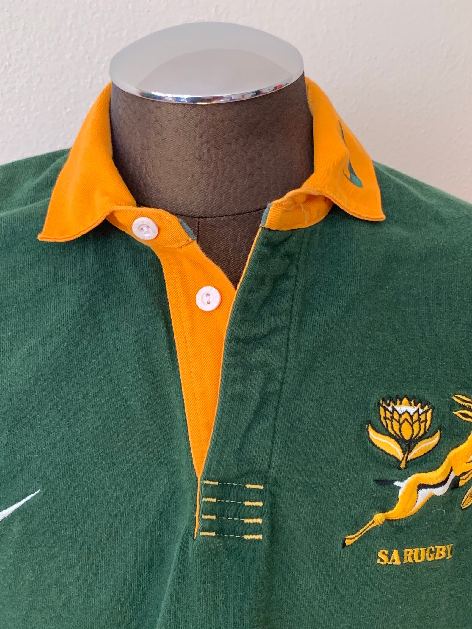 Nike South Africa Rugby Long Sleeve Shirt Green Yellow 90s XL Etsy