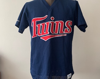 Majestic Minnesota Twins Pullover Batting Practice Jersey Blue Red 80s Large Made in USA