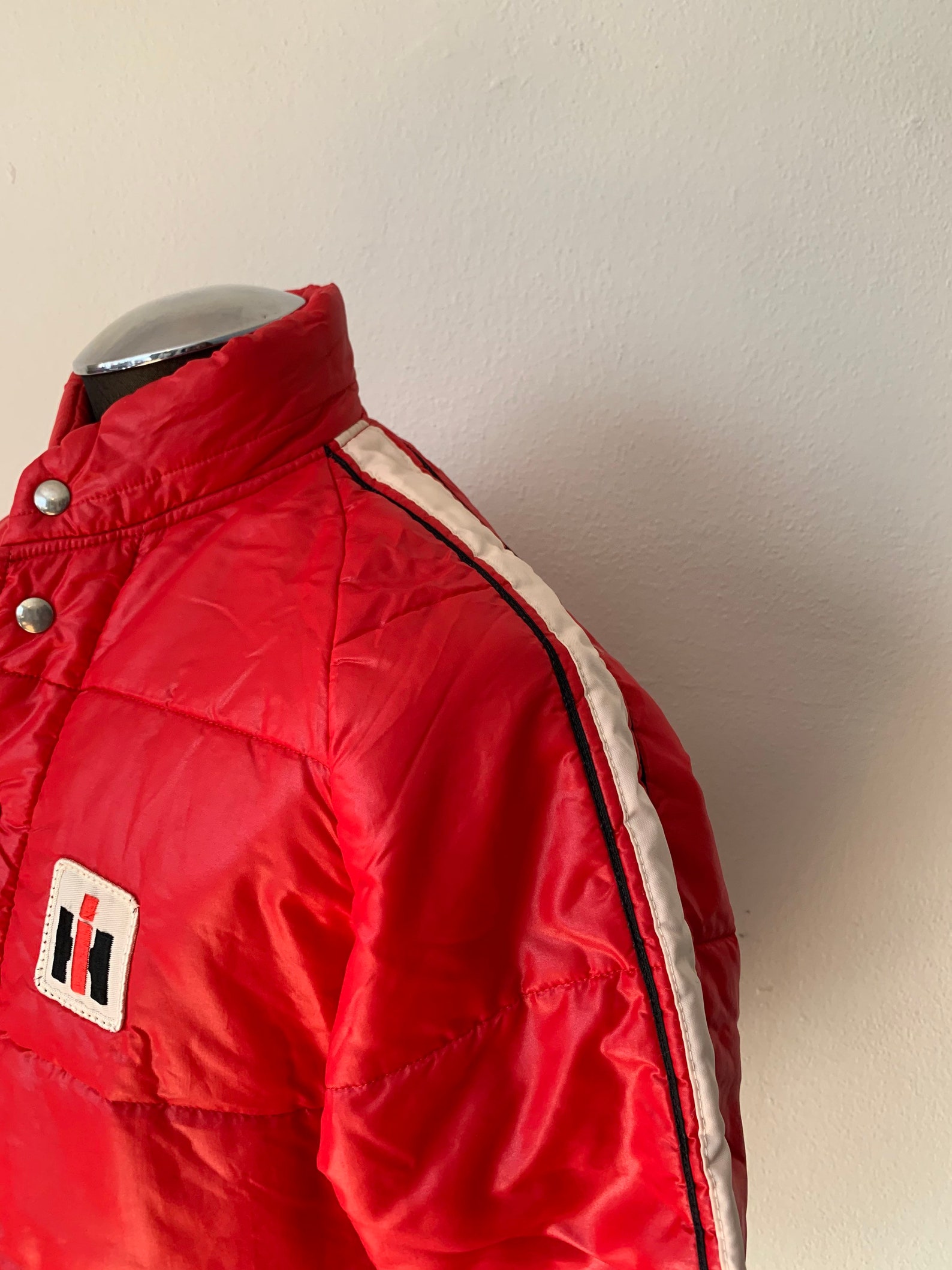 International Harvester Snowmobile Puffer Jacket Red and White Etsy