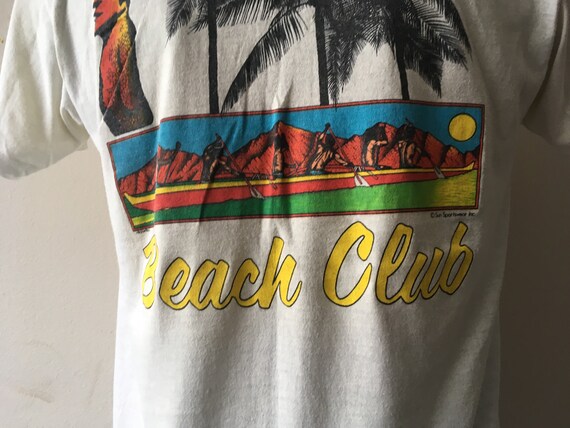 Plage de Club l’île de Pâques Club de T Shirt 1980 ' s soleil Sportswear Inc. aborigènes grand Made in USA 50/50 53692b Plage de Club l’île de Pâques Club de T Shirt 1980 ' s soleil Sportswear Inc. aborigènes grand Made in USA 50/50 53692b