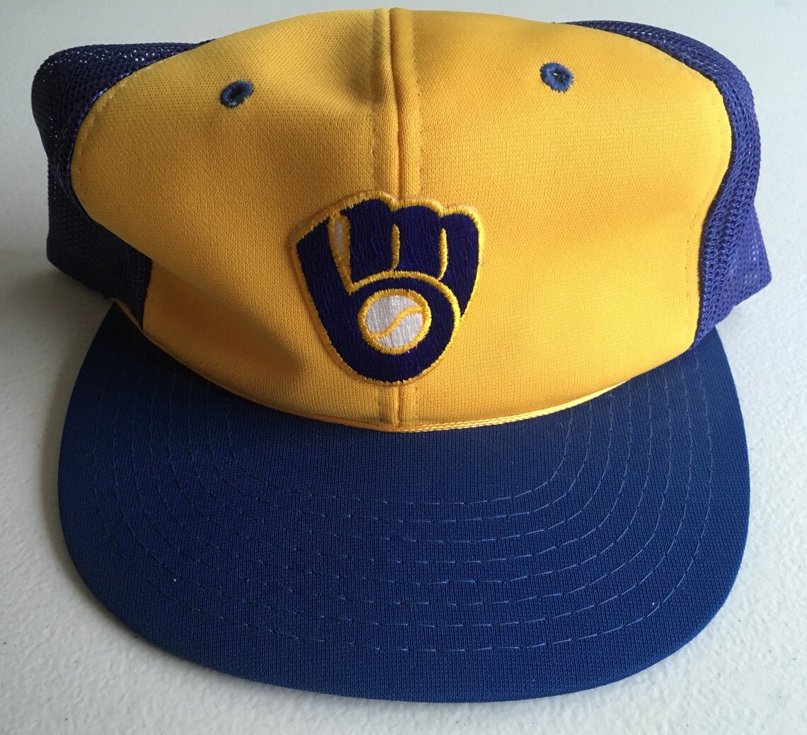 Sports Specialties Milwaukee Brewers Trucker Hat Blue Yellow | Etsy