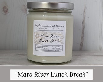 Mara River Lunch Break - Orange and Bergamot Scented Soy Candle - Kenya Safari Inspired - Citrus Scented Candle