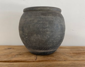 Vintage Clay Pot - Antique Pot - Rustic Pottery - Vintage Vase - Antique Clay Pottery - Decorative Jar - Rustic Vase - Old Chinese Water Pot