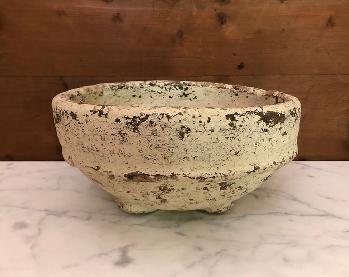 Vintage Paper Mache Bowl 12 Diameter Rustic Bowl Etsy