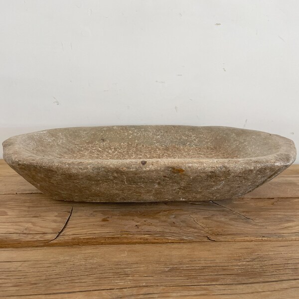 Vintage Stone Bowl - Rustic Bowl - Accent Bowl - Primitive Bowl - Antique Marble Bowl - Decorative Bowl - Catch All Bowl - Hand Carved Plate