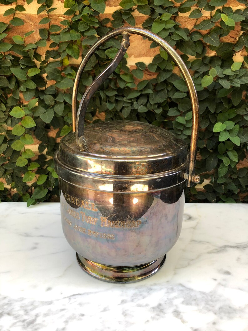 Engraved Silver Plated Ice Bucket Vintage Champagne Bucket Etsy