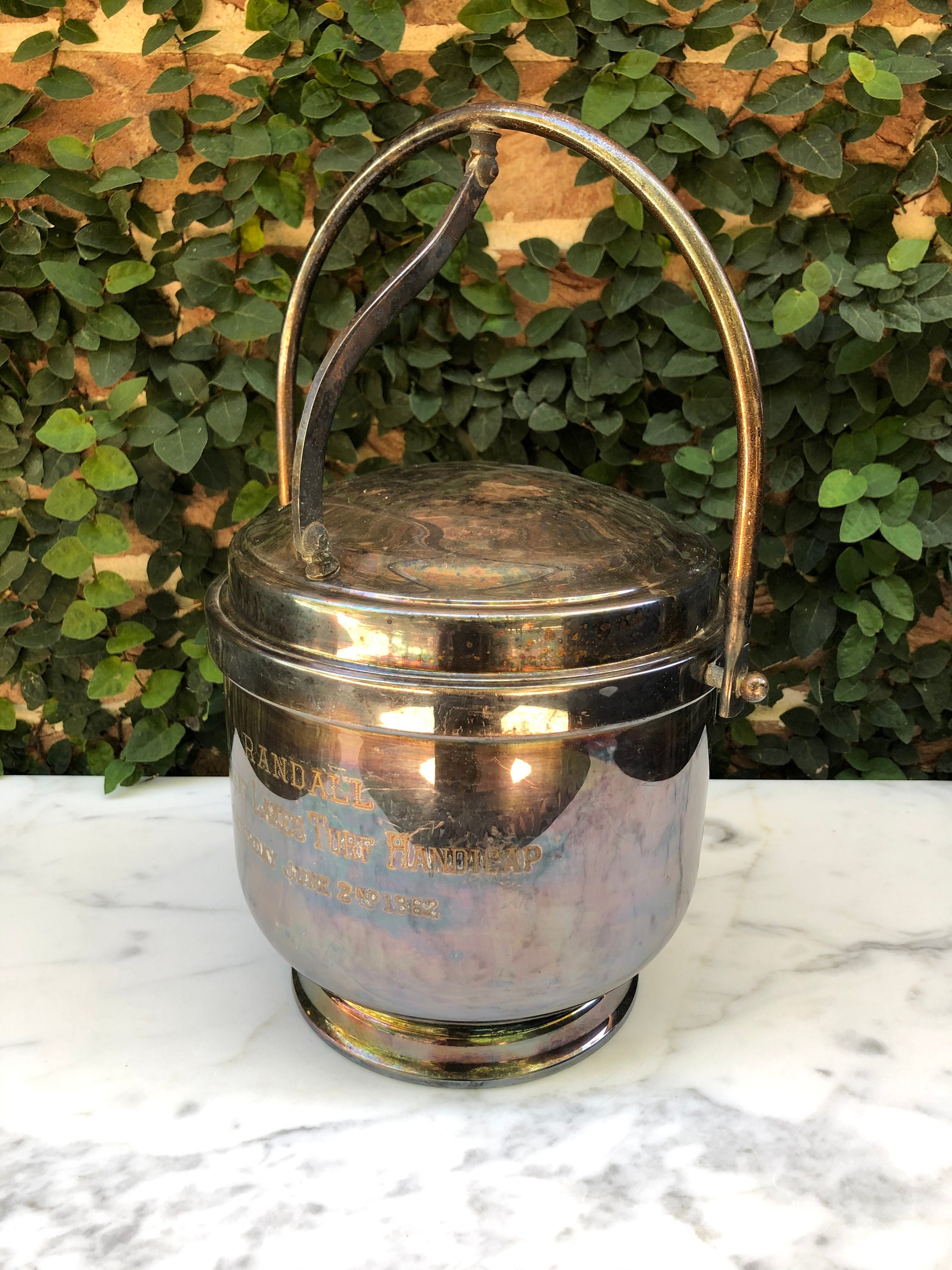 Engraved Silver Plated Ice Bucket Vintage Champagne Bucket Etsy