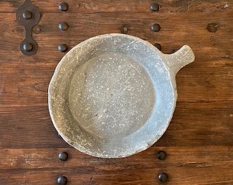 Large Marble Tray - Vintage Stone Platter - Rustic Parat Tray - Primitive Shallow Bowl - Antique Marble Plate - Hand Carved Accent Platter