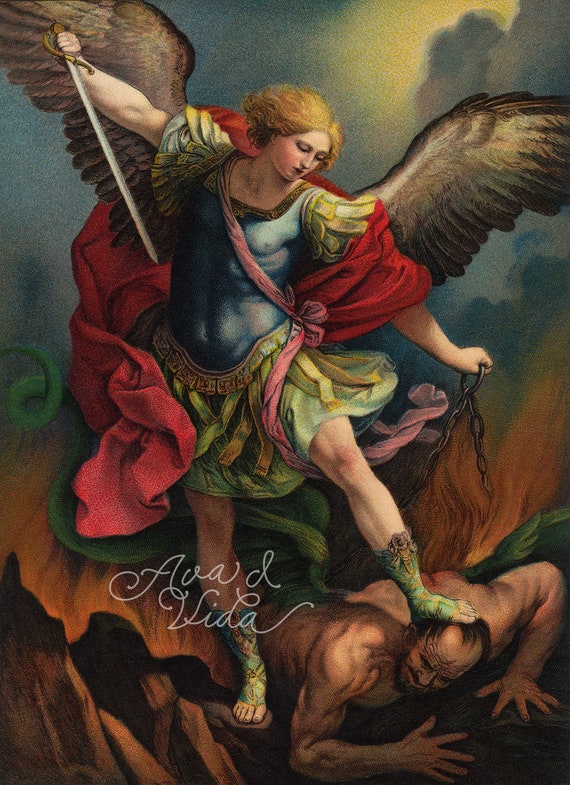 Saint Michael Digital Download the Archangel Battles the Etsy Australia