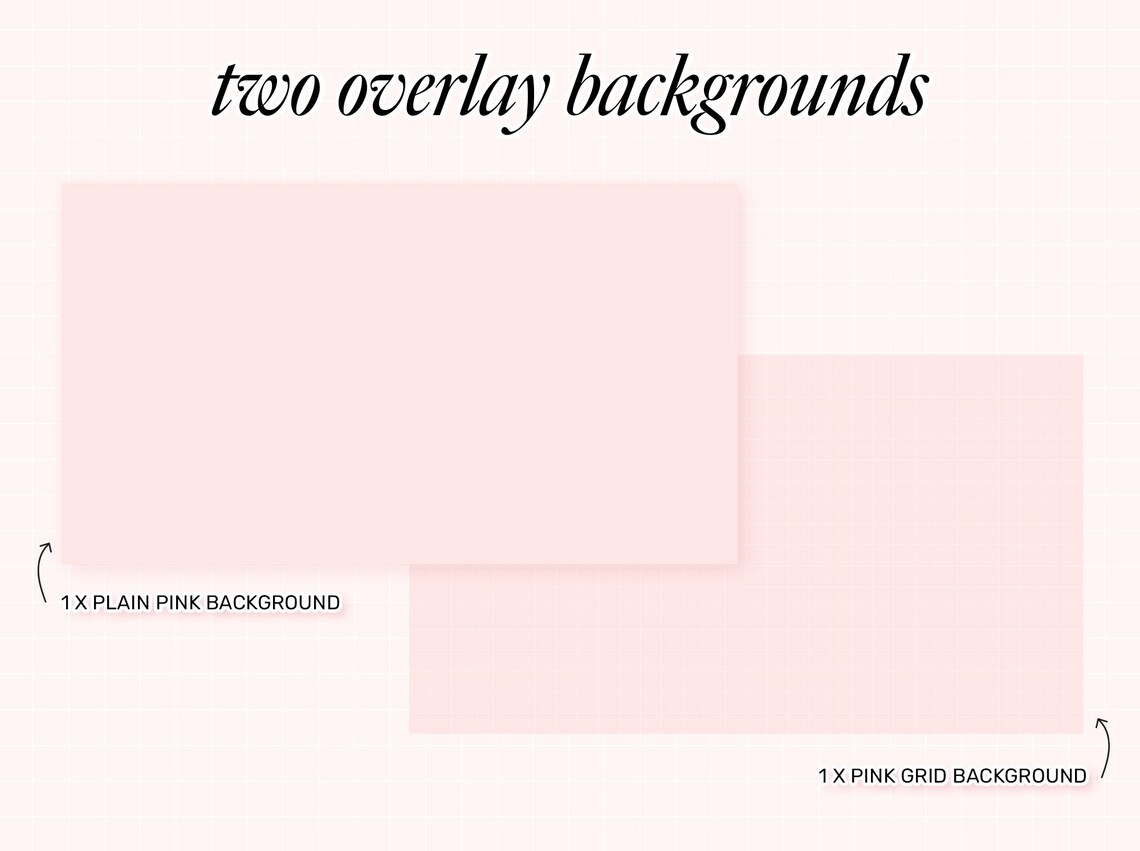 Pink and Black Stream Overlay Package for Twitch, Cute Windows Theme ...