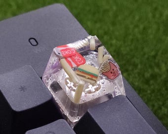 B-Grade Fast Food #2 - Resin Artisan Keycap - Unique Keyboard Accessory, Colorful Keycap, Mechanical Keyboard Decoration