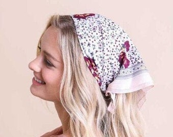 Bestseller / Cotton Bandana Scarf / Man Woman Bandana / Floral / Fashionable Gift / Wedding Bridesmaid / Quick Ship / Kit