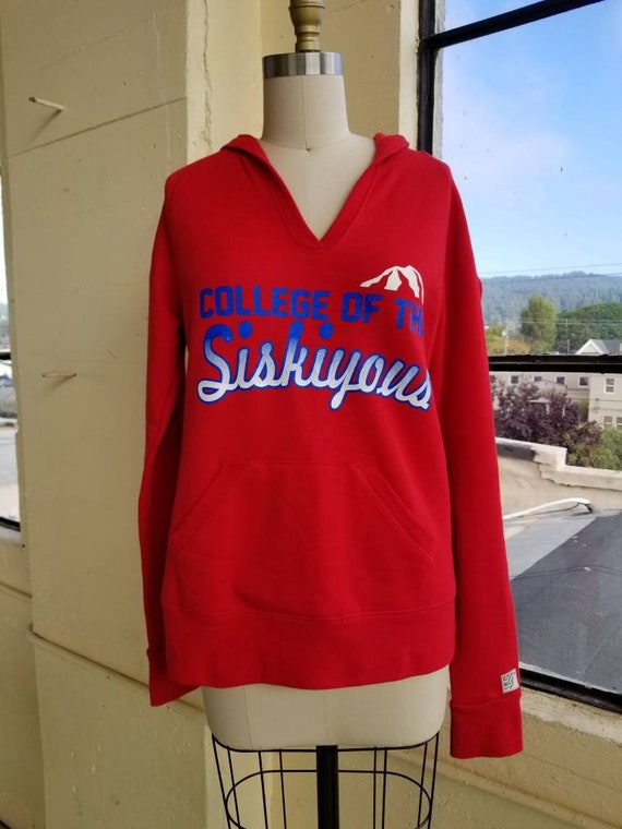Vintage 60s College of the Siskiyous Red Hoodie Sw