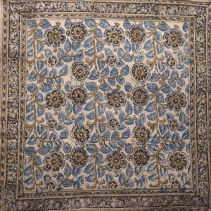 Best-seller / Bandana en coton à imprimé floral avec teinture végétale Kalamkari de l'Inde / 21 "x 21"