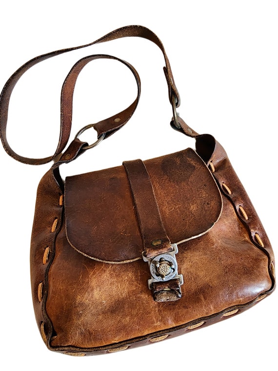 Vintage 60s Brown Leather Shoulder Bag