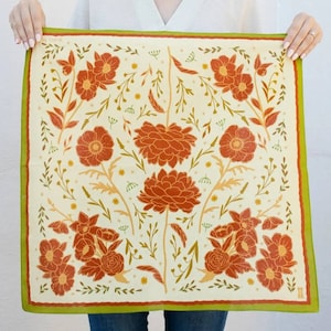 Bestseller / Cotton Bandana 22" x 22" / Art by Ciara / Floral Dogwood Peony Snake Butterfly Cherry Strawberry / Bridesmaid Gift