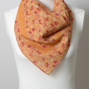 Bestseller / Cotton Bandana Scarf / Man Woman Bandana / Floral / Fashionable Gift / Wedding Bridesmaid / Quick Ship / Kit Camel Foilage