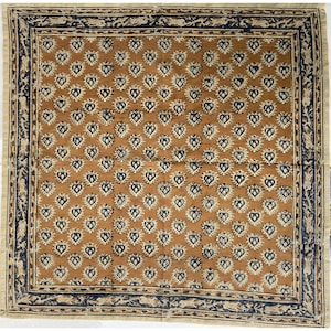 Bestseller / Kalamkari Pflanzlich Gefärbtes Baumwoll Bandana mit Blockprint / 21" x 21"