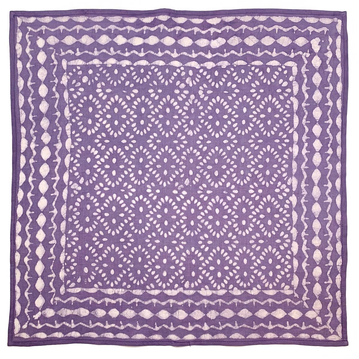 Indian Block Print Cotton Bandana Scarf, Eco-Friendly Dye (21x21)