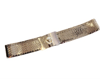 Vintage 60s Silver Fish Scale Elastic Belt