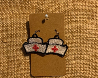 Nurse hat earrings