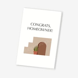 Biglietto d'auguri per il proprietario della casa di congratulazioni / Download istantaneo / Nuova casa / Trasloco / Grafica Adobe House / Grafica pianta d'appartamento