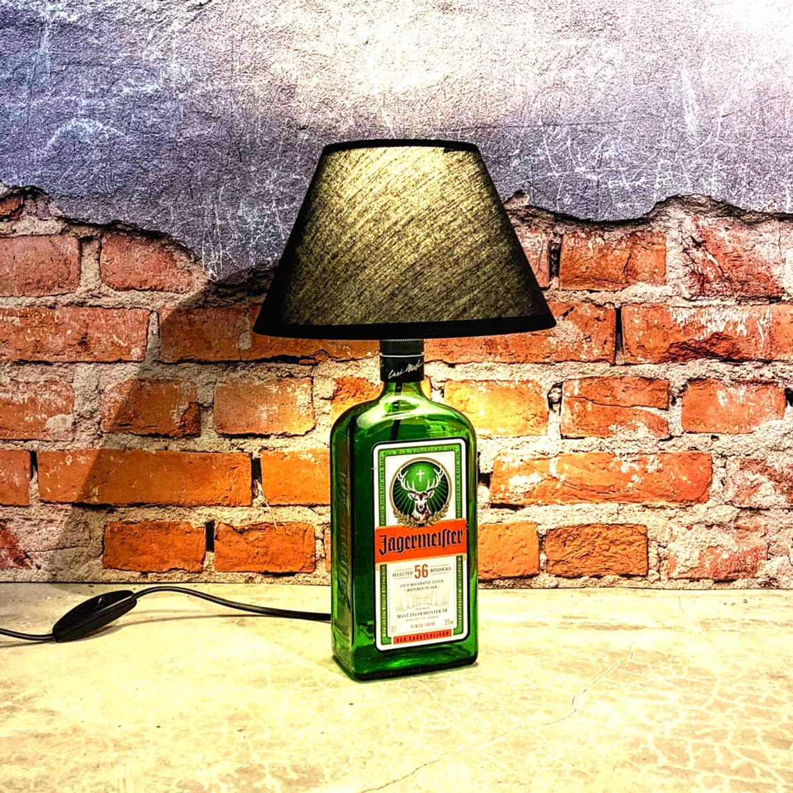 Jagermeister liquor bottle table lamp with lamp shade Unique Etsy