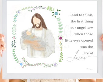 Christ Holding Baby Print, Grief Gift, Loss Gift (Digital Download)