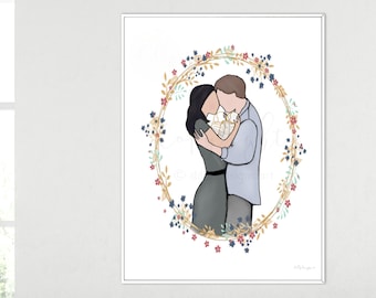 Parents Holding Twins, Memorial Art, Religious Art, Religious Drawing, Religious Painting, Twin Babies, Gone But Not Forgotten, Loss of Twin