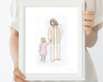 Jesus Christ Watercolor Painting: Baptism Gift (Digital Download)