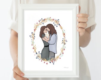 Infant Loss Memorial Art: Parents Holding Baby Keepsake (Digital Download)