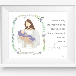 Lámina artística de Jesús y el Niño: Recuerdo cristiano (descarga digital)