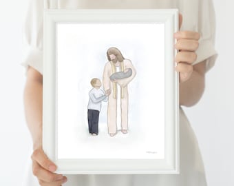 Jesus Christ Art Print: Angel Baby Loss, Children with Christ (Digital Download)