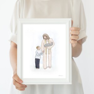 Angel Baby Loss, Children With Christ, Children With Jesus, Church of Jesus Christ, Jesus Christ Art, Jesus Christ Printable, Jesus Walking