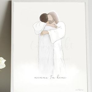 Remembrance Art Print, Loss of Son, Jesus In His Arms (Digital Download)