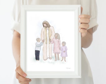Jesus Christ Art Print: Children With Christ, Come Unto Me (Digital Download)