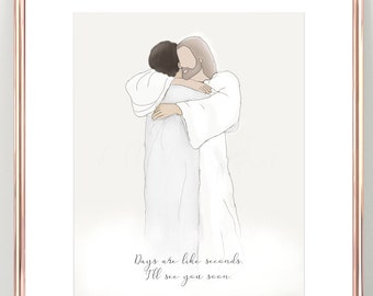 Condolence Gift: Christ Painting, Bereavement Gift (Digital Art)