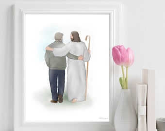 Grandpa Memorial Art Print, Loss of Dad, Bereavement Gift (Digital Download)