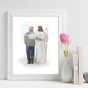 Walking With Jesus, Jesus Art, Man With Jesus, Man Walking With Jesus, Walking With Christ, Christ Art, Man With Christ, Jesus Painting, Art