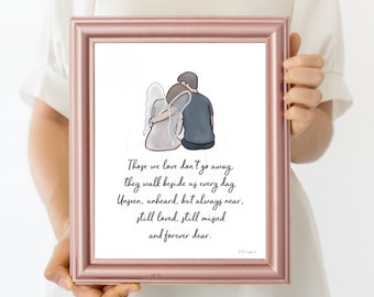 Guardian Angel Memorial Art: Bereavement Gift for Grieving Husband (Printable)