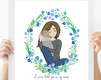 Angel Baby Memorial Art Print: Forget Me Not Gift (Digital Download)