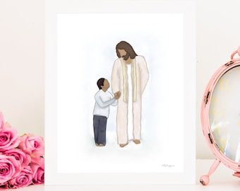 Jesus and Child Art Print: Christian Home Decor (Digital Download)